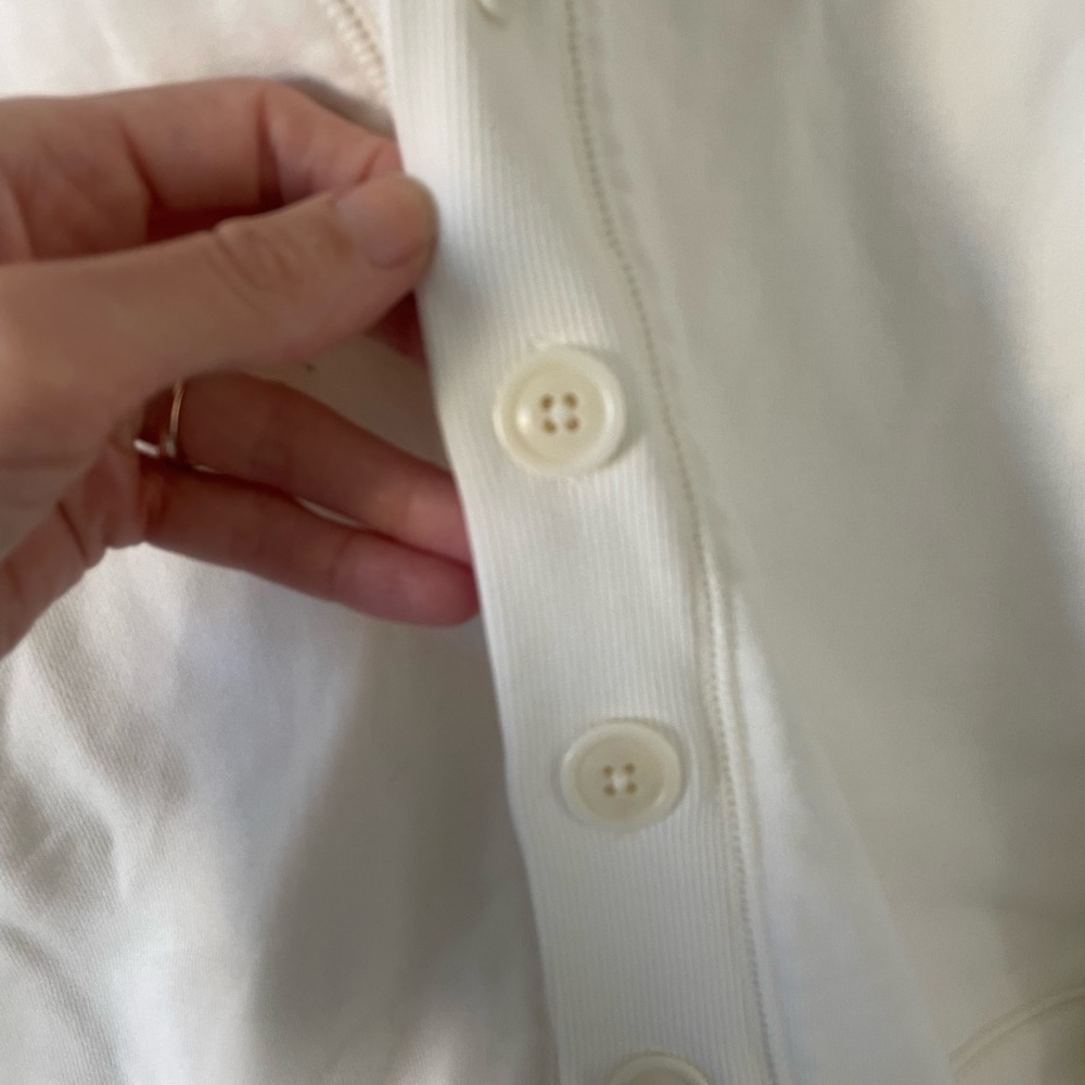 Alex Mill Davie Fleece Cardigan In Off White Size M - Picture 2 of 9